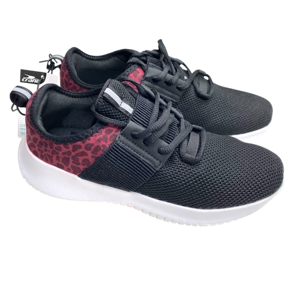 New Crane Women's Size 8 Black and Pink Athletic Shoes Sneakers Memory Foam